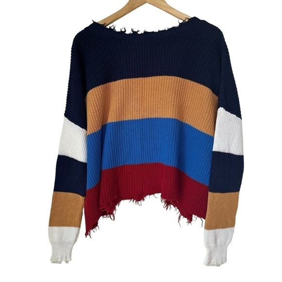 Fate College Ready Colorblock Fall Long Sleeve Sweater, Medium - Picture 8 of 14